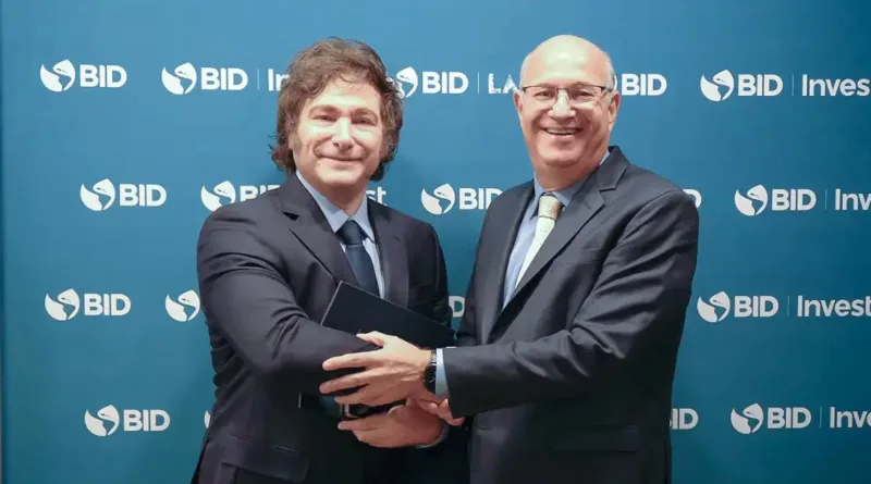 Milei y el presidente del BID ilan golfajn